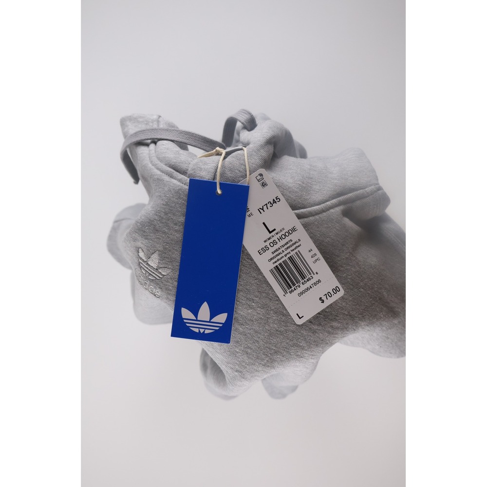 Adidas Originals Essential Oversized Hoodie Large Grey IY7345 Athleisure $70 - Picture 4 of 6